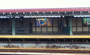 Subway station stained glass
