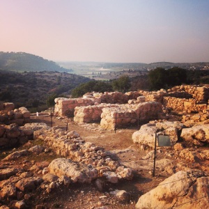 The view from Khirbet Qeiyafa, a recently discovered fortress overlooking the Valley of Elah, where David killed Goliath