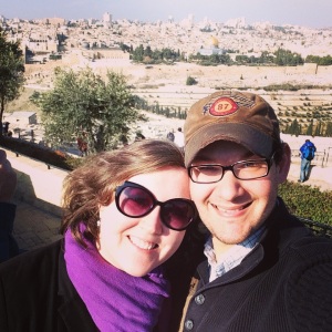 Looking toward Jerusalem (see the Dome of the Rock behind us?) from the Mount of Olives.