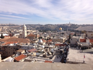 Looking out over Jerusalem's Old City from the Tower of David Museum, which is in an ancient Citadel.